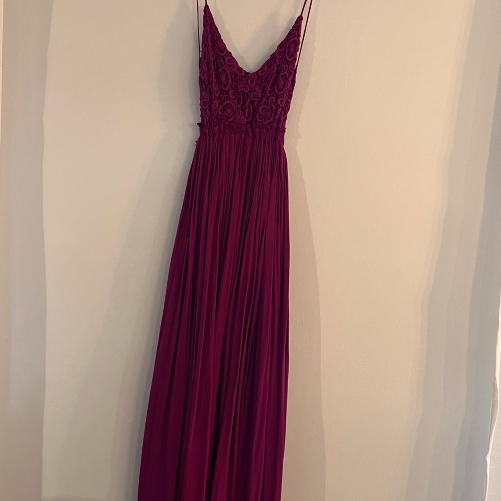 Maroon maxi dress. Size L